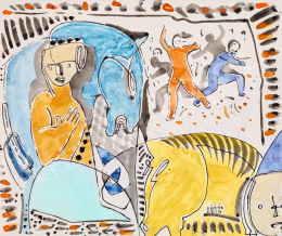  Kádár, Béla - Art Deco Composition with Horses 