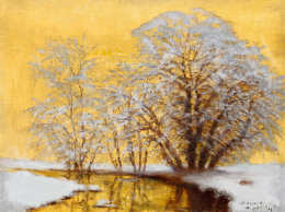  Mednyánszky, László - Winter River in Evening Lights 