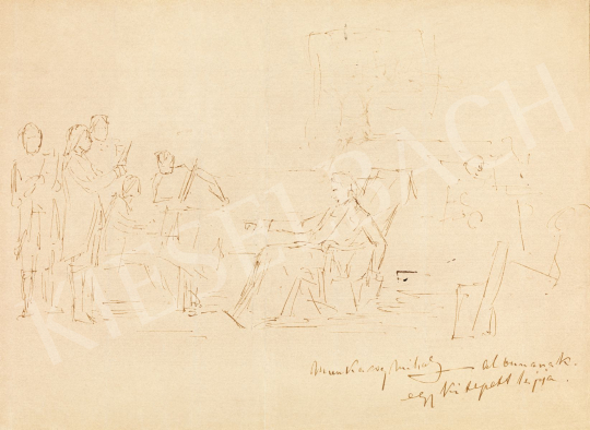  Munkácsy Mihály - Vázlat a Mozart halála című képhez, 1886 előtt | 56. Őszi Aukció aukció / 29 tétel