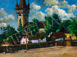  Némethy, Miklós - Nagybánya with the István Tower 