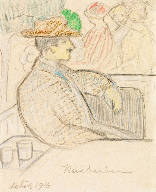 Sebők, Margit - In the Café, 1916 | 56th Autumn Auction auction / 81 Lot