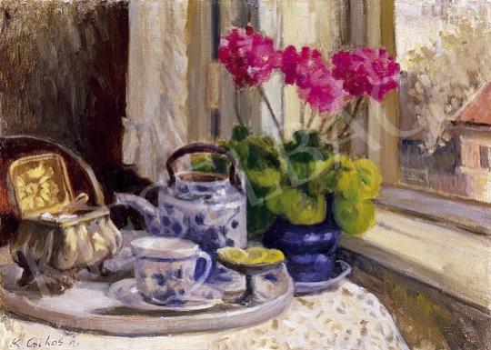 Krizsánné Csikós, Antónia - Still life on a table with teacups | 7th Auction auction / 222 Lot