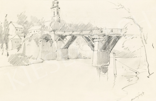  Mednyánszky, László - 19 drawings - Town by the River with Bridge | 56th Autumn Auction auction / 192 Lot