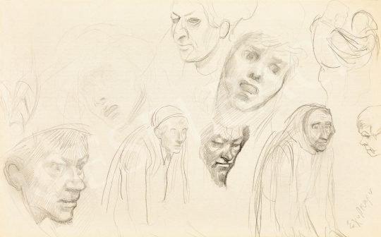  Mednyánszky, László - 19 drawings - Faces | 56th Autumn Auction auction / 192 Lot