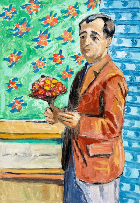  Fenyő, György - Self-Portrait with a Bouquet, 1930s | 56th Autumn Auction auction / 208 Lot
