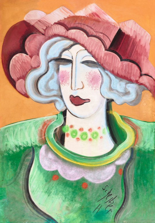  Scheiber, Hugó - Woman in a Hat | 56th Autumn Auction auction / 215 Lot