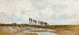 Mészöly, Géza - Hungarian Landscape with Mirroring Trees 