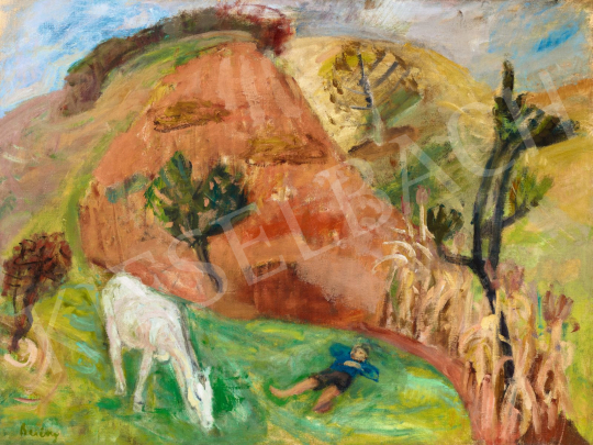 Berény, Róbert - Boy Resting and a White Horse | 56th Autumn Auction auction / 224 Lot