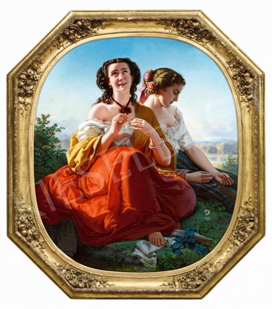 Borsos József - Szeret-nem szeret (Virágjóslás), 1856 | 56. Őszi Aukció aukció / 233 tétel