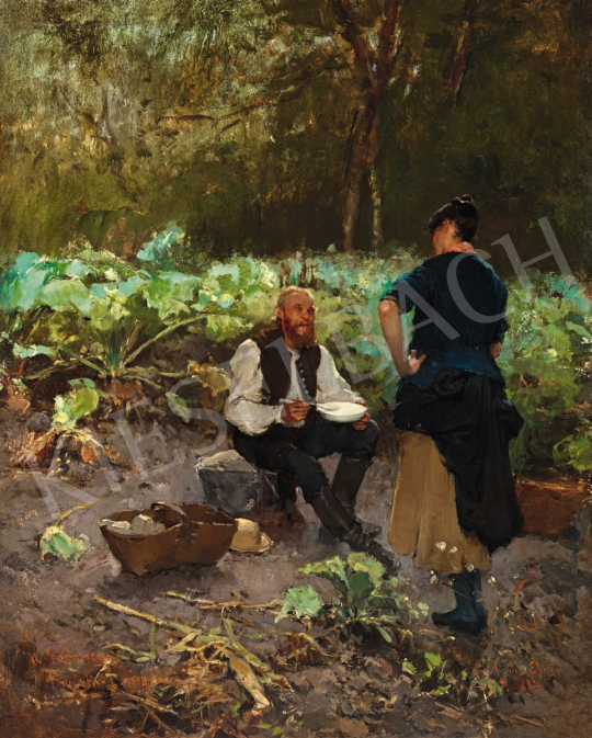 Deák Ébner, Lajos - In Conversation (In the Kitchen Garden), 1884 | 56th Autumn Auction auction / 15 Lot