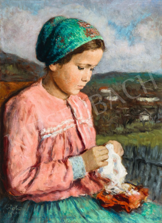  Glatz, Oszkár - Girl from Buják | 56th Autumn Auction auction / 136 Lot