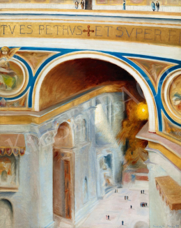  Hubay Cebrián Andor - Turisták Rómában (Távlat a Michelangelo kupolából), 1927 