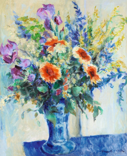 Vass Elemér - Virágcsendélet kék vázában, 1933 