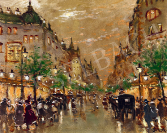  Berkes, Antal - Evening Lights After Rain on the Boulevard | 56th Autumn Auction auction / 174 Lot