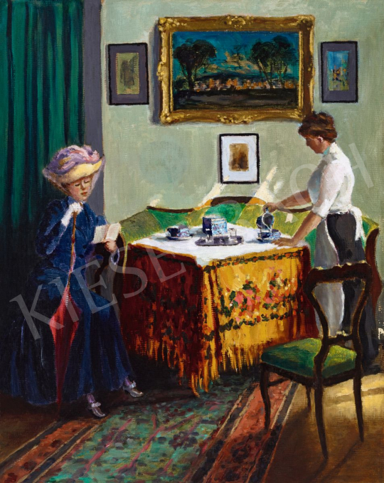 Conrád, Gyula - Afternoon Tea, 1913 | 56th Autumn Auction auction / 178 Lot