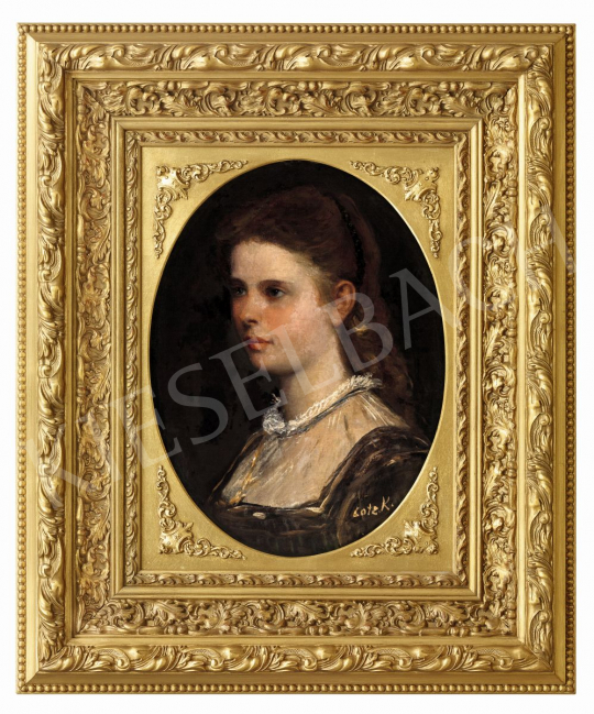  Lotz, Károly - Young Girl with a Golden Necklace | 56th Autumn Auction auction / 182 Lot