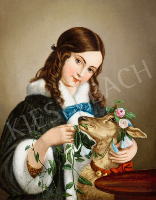 Orlai Petrich Soma - Kislány őzikével, 1865 | 56. Őszi Aukció aukció / 187 tétel