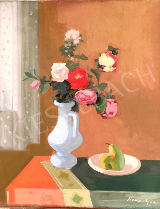 Medveczky Jenő - Csendélet virágokkal festménye