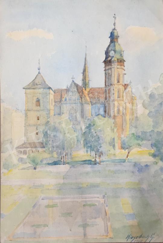 For sale  Kieselbach, Géza - Dome of Kassa with the Orbán tower, 1950 's painting