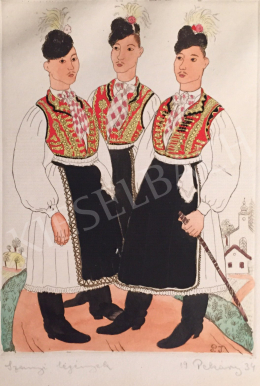 Pekáry, István - Figures in traditional costume, 1934 