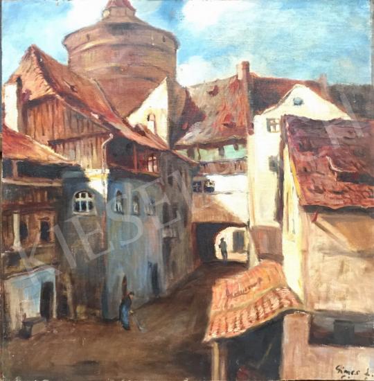 Gimes, Lajos - Street Scene painting