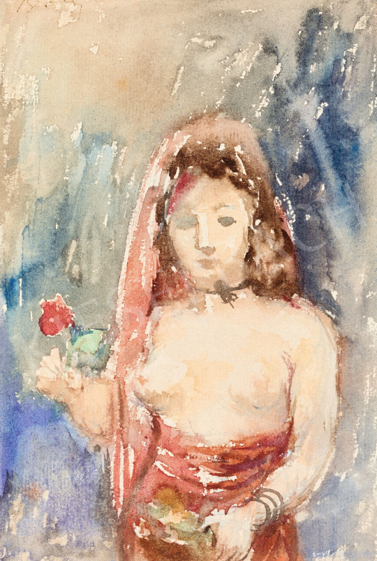 Berény, Róbert - Muse with Flower, 1929 | 57th Winter Auction auction / 34 Lot