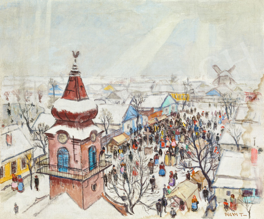  Pólya, Tibor - Market in Szolnok in the Winter | 57th Winter Auction auction / 62 Lot