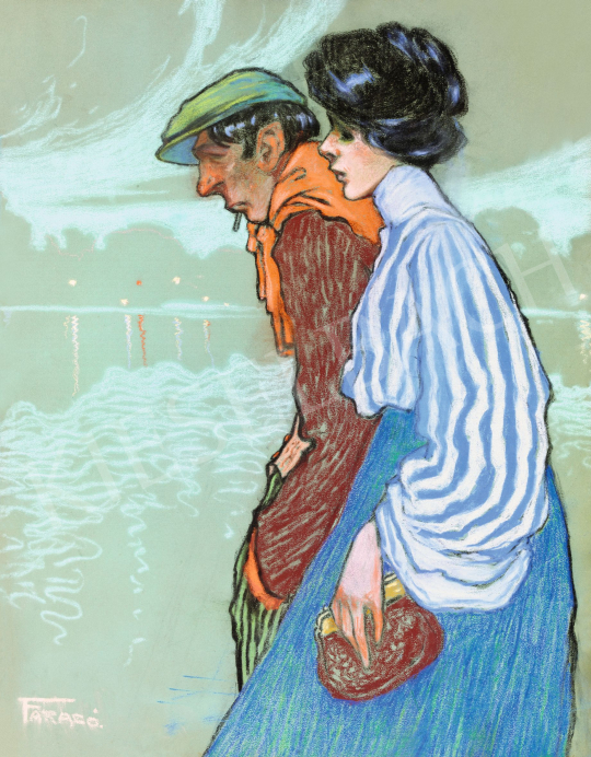  Faragó, Géza - Walk by the Lake in the Evening | 57th Winter Auction auction / 74 Lot