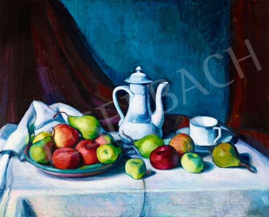  Kmetty, János - Still Life with White Jar and Fruits, c. 1915 | 57th Winter Auction auction / 96 Lot