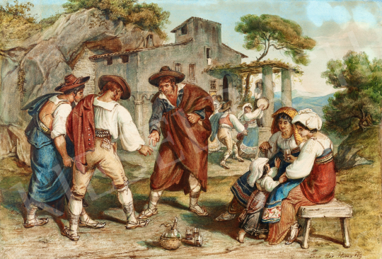 Than Mór - Mulatozók a római Campagnán, 1859 | 57. Téli Aukció aukció / 149 tétel