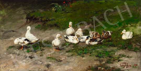  Vastagh Géza - Zöld réten, 1892 | 57. Téli Aukció aukció / 157 tétel