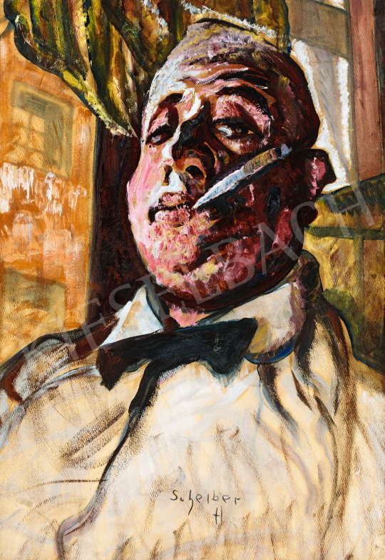  Scheiber, Hugó - Self-Portrait with Bow-Tie, c. 1922 | 57th Winter Auction auction / 204 Lot