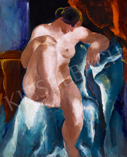  Jándi, Dávid - Nude with Red Drapery, 1926 