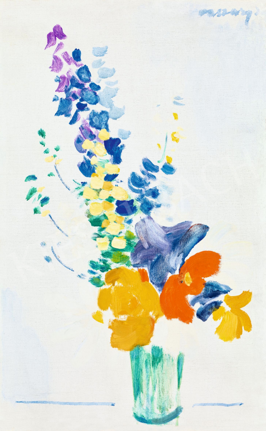  Vaszary János - Japán csendélet (Műtermi csendélet virágokkal), 1938 körül | 57. Téli Aukció aukció / 77 tétel