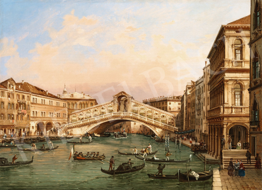 Grubacs, Giovanni - Velence, a Canale Grande a Rialto-híddal | 57. Téli Aukció aukció / 86 tétel