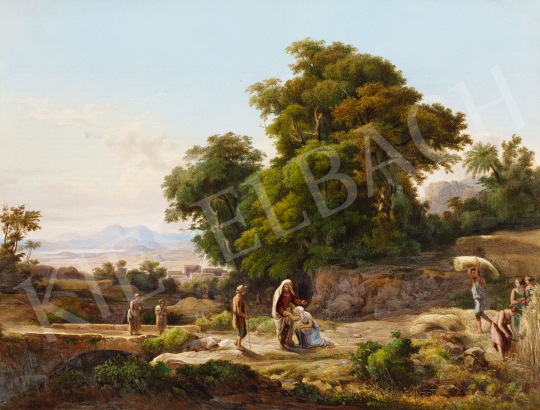 Id. Markó Károly - Romantikus táj (Ruth és Boáz találkozása), 1859 körül | 57. Téli Aukció aukció / 87 tétel