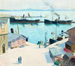  Teuchert, Károly - Harbour in France, 1886 