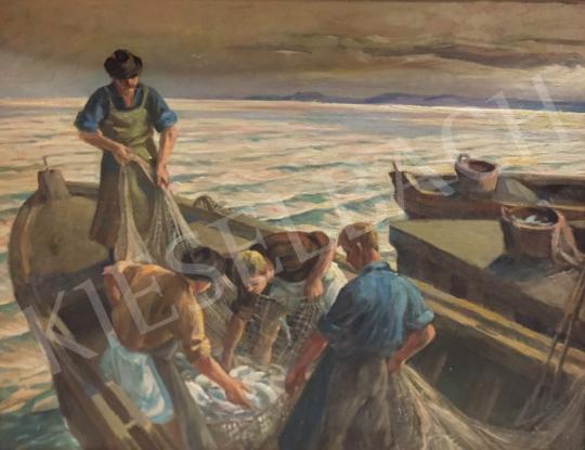 Udvary, Pál - Fishermen painting