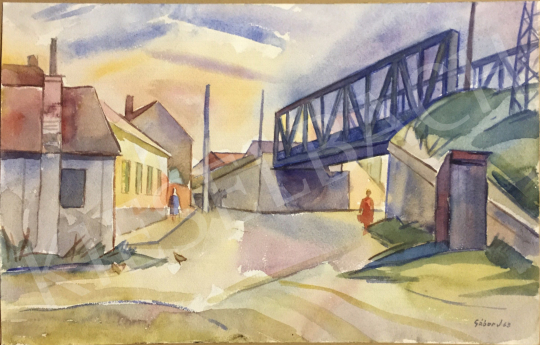 For sale  Gábor, Jenő - Landscape with an Iron Bridge, 1963 's painting