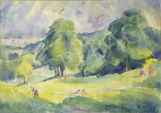 Eladó  Gábor Jenő - Szabadban (Ligetben), 1924 festménye