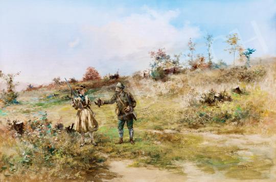 Neogrády Antal - Sikeres vadászat (Udvarlás), 1900-as évek eleje festménye