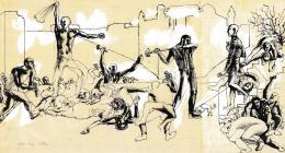  Szabó Ákos - Scéne de révolte (étude), 1959 