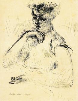 Szabó Ákos - Jeune fille assise, 1955 