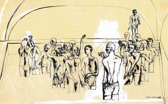  Szabó Ákos - Enfants á la piscine, 1958 festménye
