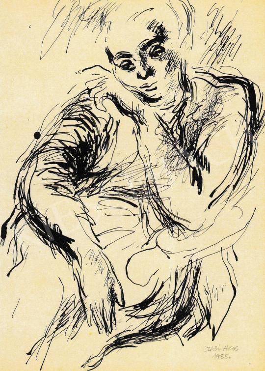  Szabó Ákos - Femme assise, 1955 festménye