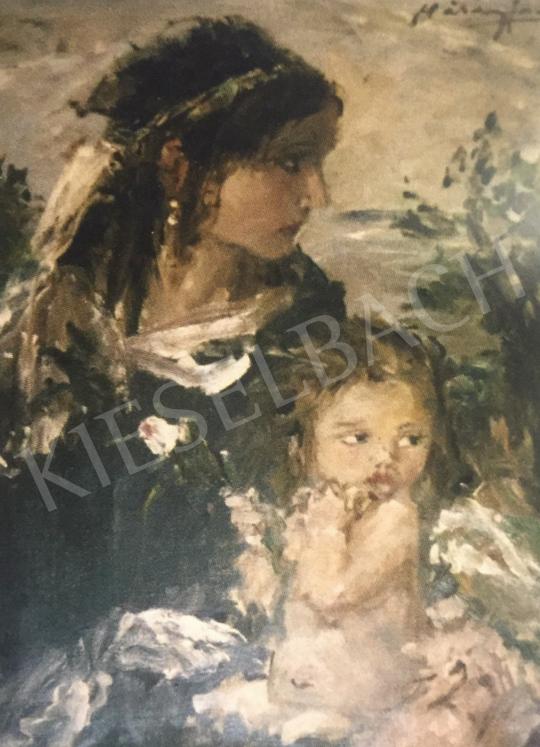 Náray Aurél -  Lány angyallal festménye
