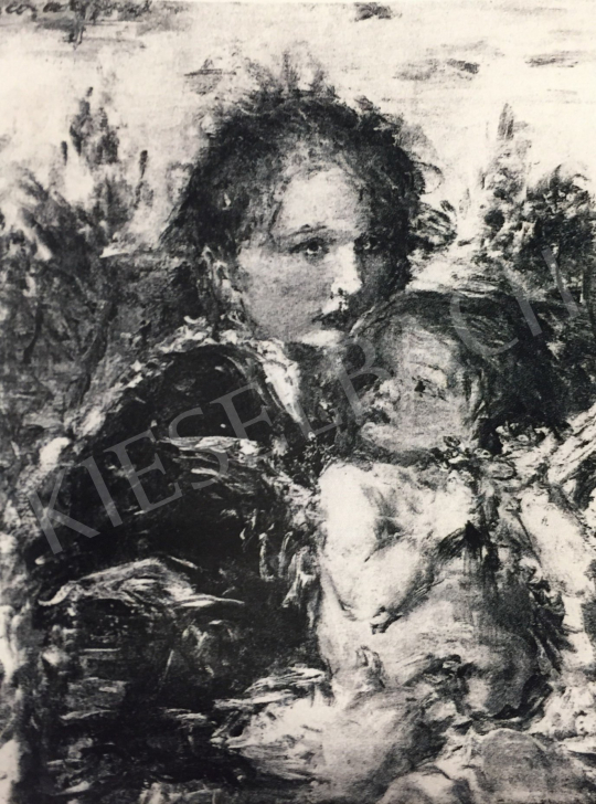 Náray Aurél - Lány gyermekkel festménye