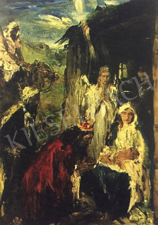 Náray Aurél - Angyalok imádása festménye