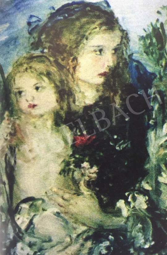 Náray Aurél - Lány Cupidoval festménye