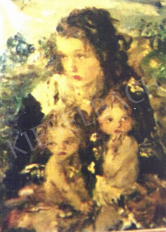Náray Aurél - Lány két Puttóval festménye